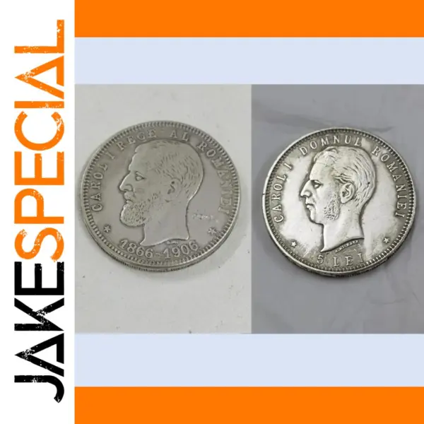 Romania 1906 Carol I Silver Copy Coin 38mm
