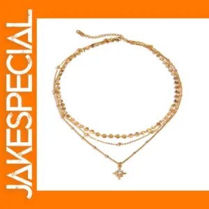 Rhinestone Star Layered Chain Necklace