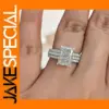 Huitan Elegant 3-Piece Cubic Zirconia Ring Set