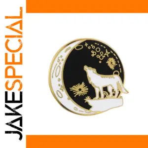 Galaxy Wolf Day Night Starry Brooch Badge