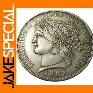 Peru 5 Pesetas Silver Replica 1880-1882