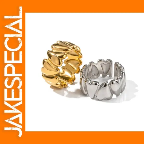 Minimalist Stainless Steel Heart Split Ring