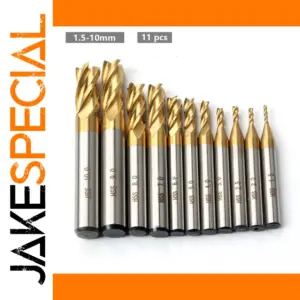 4-Flute HSS Milling Cutter Set 1.5-10mm