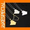 Algeria Map Pendant Necklace in Stainless Steel