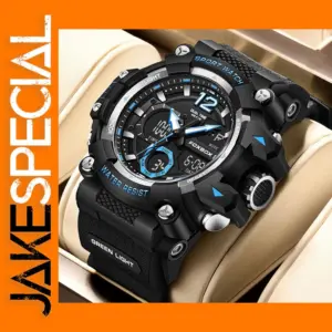 Foxbox Men's Sports Quartz Watch with LED Display