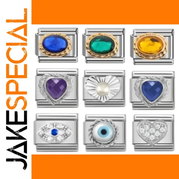 Shiny Gemstone Zircon Charm Bracelet Links