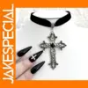 Vintage Gothic Black Velvet Choker with Cross