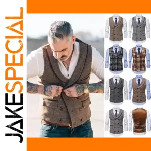 Men's Double Breasted V-neck Wedding Vest