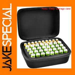Battery Storage Organizer Case for 52 Batteries