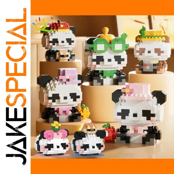 HUIQIBAO Mini Panda 3D Building Blocks Set
