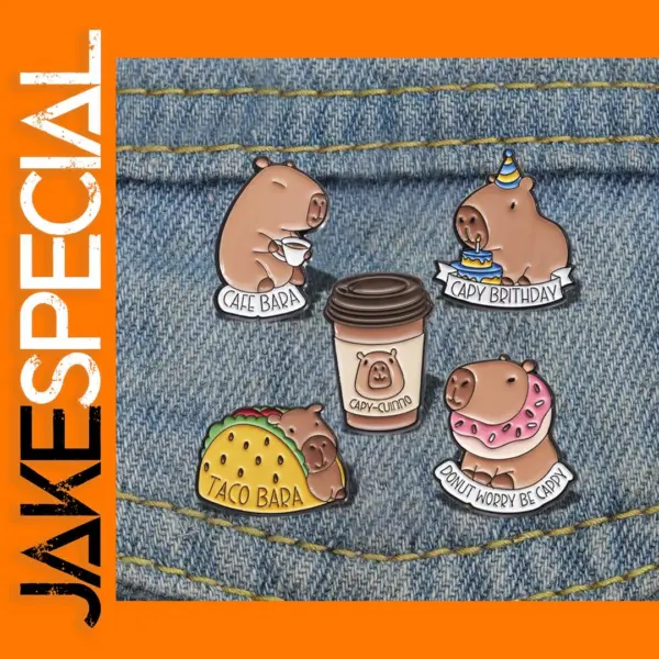 Cute Capybara Enamel Lapel Brooch Pin