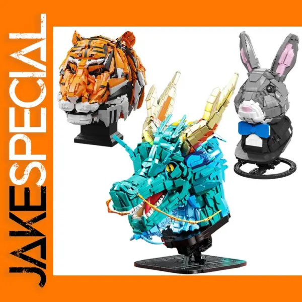 Zodiac Animal Head Building Block Set