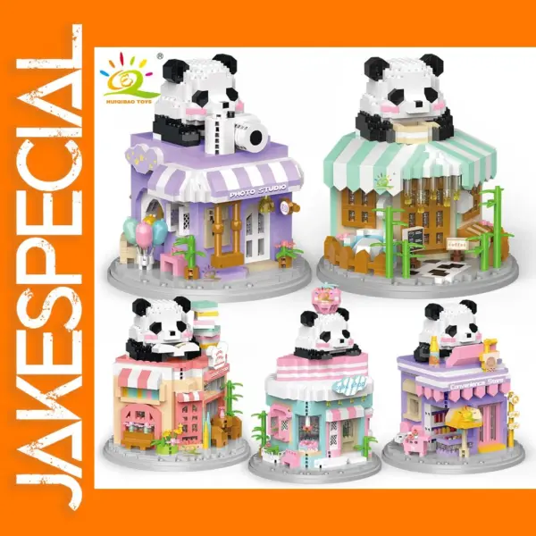 Panda Coffee Shop Mini Building Blocks Set