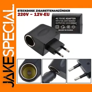12V DC Car Power Adapter EU Plug Converter