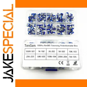 100-Pack Carbon Film Trimpot Assortment Kit for Electronics