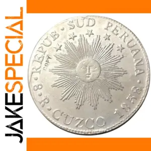 1838 Peru 8 Reales Silver Plated Replica Coin