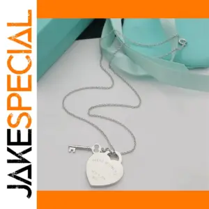 Heart-Shaped Love Key Necklace for Women