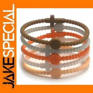 Khaki Brown Neon Cross Bracelets Set
