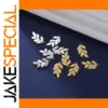 Gold Stainless Steel Leaves Charms Set of 5