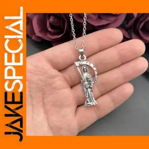 Grim Reaper Pendant Necklace in Zinc Alloy