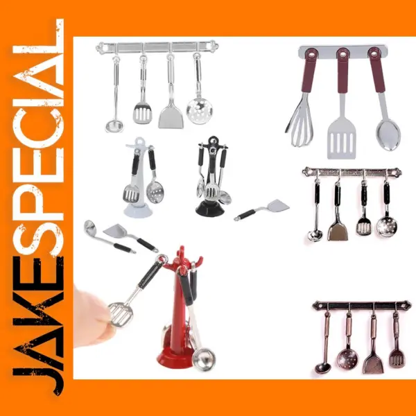 Miniature Metal Kitchen Utensils Set for Dolls