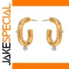Exaggerated C Shaped Stainless Steel Earrings