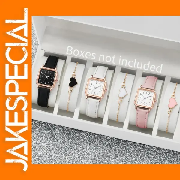 6PCS Women's Fashion Quartz Watch Set