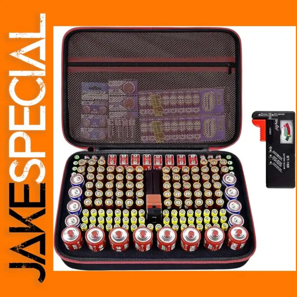 Battery Organizer Case with Tester for 162+ Types
