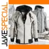 Men's Warm Zipper Hoodie with Scarf Collar