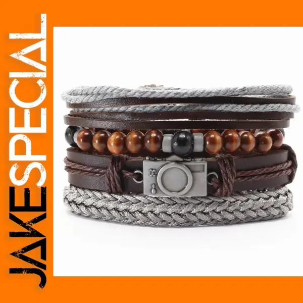 Vintage Leather Beads Wrap Bracelet for All