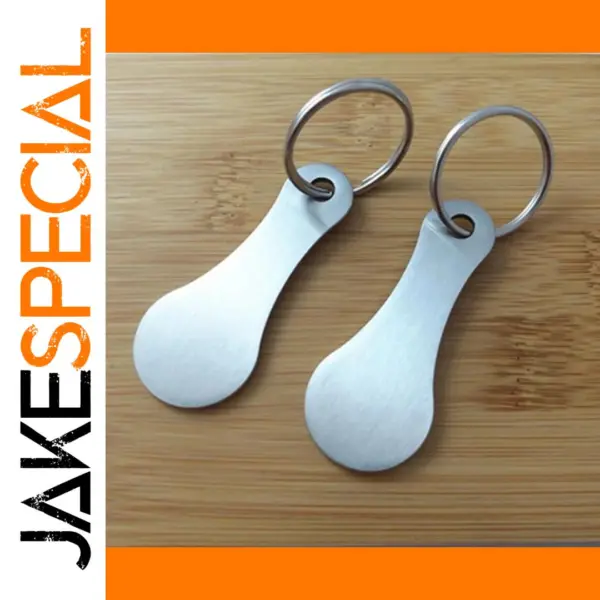 Metal Shopping Cart Tokens Keychain Set