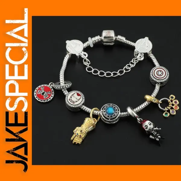 Iron Man Pendant Bracelet with Aesthetic Beads