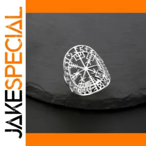 Nordic Rune Compass Stainless Steel Ring