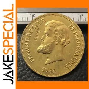 1853 Brazil 20000 Reis Replica Gold Coin