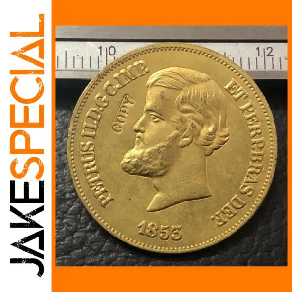 1853 Brazil 20000 Reis Replica Gold Coin