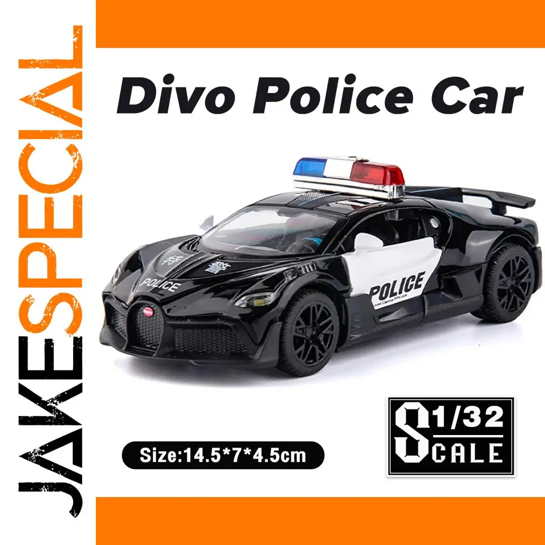 1:32 Bugatti DIVO Police Diecast Car Toy 1 1:32 Bugatti DIVO Police Diecast Car Toy