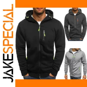 Men's Hooded Cardigan Zipper Jacket