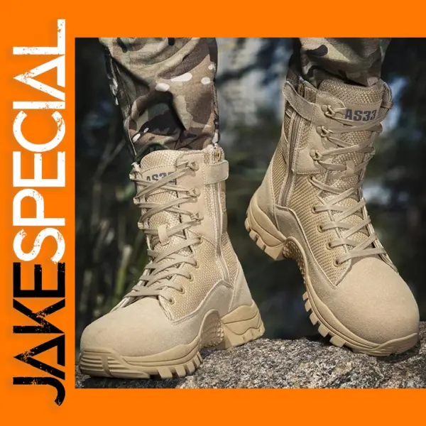 Desert Tactical Boots for Men with Zipper