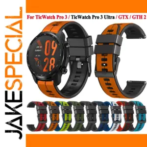22mm Silicone Watch Strap for TicWatch Pro 3 Ultra GPS/LTE