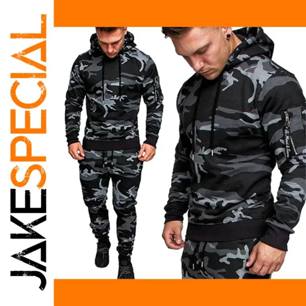 Men's Camouflage Jogging Set Hoodie and Pants