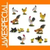 16pcs O Scale PVC Painted Farm Animals Models