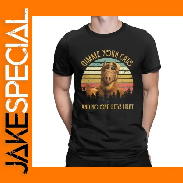 Vintage Gimme Your Cats Alf TV T-Shirt for Men