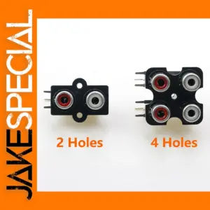 2/4 Hole RCA Female Stereo Socket Connector for Audio Video