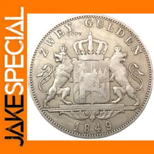 1849 Bavaria 2 Gulden Silver Replica Coin