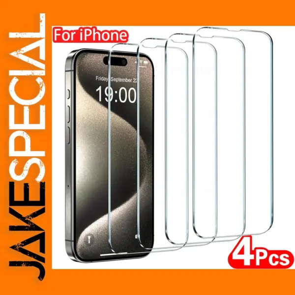 4-Pack Tempered Glass Screen Protectors for iPhone