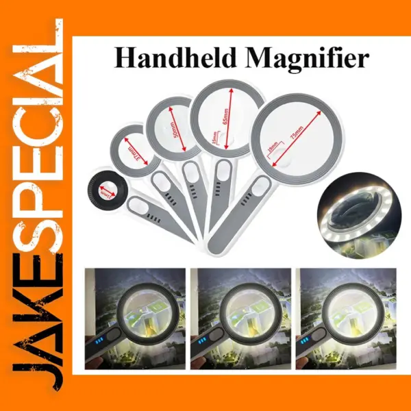 Rechargeable Handheld Magnifier with LED Light