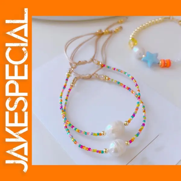 Colorful Seed Bead Bracelets with Pearls