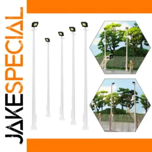 5pcs HO Scale Plaza Lampposts with LEDs