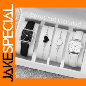 4PCS Women's Square Dial Watch Set V248