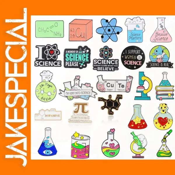 Science-Themed Enamel Brooch Creative Gift